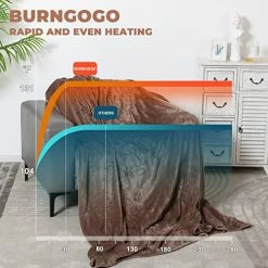 Full Size Heated Blanket 72” X 84” FCC UL Certified Burngogo Fast Heating Electric Throw Blanket, 4 Heat Settings 10 Hours Auto Off, Machine Washable Fleece Blanket Grey -Electric Blankets Sales 2022 51IPXslUodL