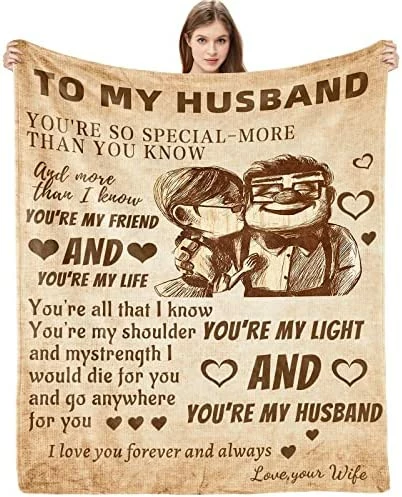 BMPUDERY Gifts For Husband Blanket From Wife I Love You Wedding Anniversary Birthday Christmas Valentine's Father's Day Blankets Romantic Present Gift For Him (60x50inch) 9 BMPUDERY Gifts For Husband Blanket From Wife I Love You Wedding Anniversary Birthday Christmas Valentine's Father's Day Blankets Romantic Present Gift For Him (60x50inch) - Image 7