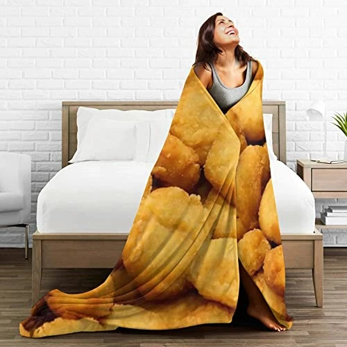 FLXUR Super Soft Anime Flannel Cute Cartoon Chicken Nugget Blanket, Light Plush Bed Blanket, Suitable For Adults And Children To Use 50"x40" Black2 6 FLXUR Super Soft Anime Flannel Cute Cartoon Chicken Nugget Blanket, Light Plush Bed Blanket, Suitable For Adults And Children To Use 50"x40" Black2 - Image 4