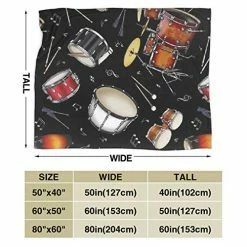 HuaFloralBoom BONLOR Percussion Black Drum Throw Blanket Ultra Soft Thick Bed Blanket Soft Coral Flannel Blanket Micro Fleece Blanket For Sofa Couch Bed Chair Office Sofa Soft Blanket Home Bed Blankets 60"x 50" 9 HuaFloralBoom BONLOR Percussion Black Drum Throw Blanket Ultra Soft Thick Bed Blanket Soft Coral Flannel Blanket Micro Fleece Blanket For Sofa Couch Bed Chair Office Sofa Soft Blanket Home Bed Blankets 60"x 50" -Electric Blankets Sales 2022 51IYxb4pimL