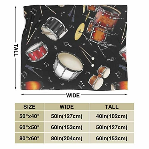 HuaFloralBoom BONLOR Percussion Black Drum Throw Blanket Ultra Soft Thick Bed Blanket Soft Coral Flannel Blanket Micro Fleece Blanket For Sofa Couch Bed Chair Office Sofa Soft Blanket Home Bed Blankets 60"x 50" 4 HuaFloralBoom BONLOR Percussion Black Drum Throw Blanket Ultra Soft Thick Bed Blanket Soft Coral Flannel Blanket Micro Fleece Blanket For Sofa Couch Bed Chair Office Sofa Soft Blanket Home Bed Blankets 60"x 50" - Image 2