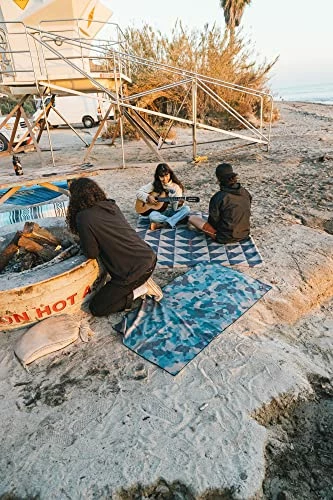 Nomadix Festival Blanket - Perfect For Picnics, Camping, & Lawn Seating - Plush Top & Water Resistant Base - Made With Post Consumer Recycled Materials - Stripes Retro - 60x70 9 Nomadix Festival Blanket - Perfect For Picnics, Camping, & Lawn Seating - Plush Top & Water Resistant Base - Made With Post Consumer Recycled Materials - Stripes Retro - 60x70 - Image 7