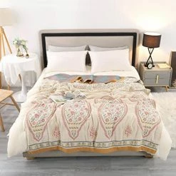 KINBEDY 4 Layers Of Gauze Blanket, 100% Cotton Super Soft Boho Lightweight Breathable Bed Blankets Colorful Muslin Throw Blanket For All Seasons Queen Size,79 X 92 Inches. Sun 19 KINBEDY 4 Layers Of Gauze Blanket, 100% Cotton Super Soft Boho Lightweight Breathable Bed Blankets Colorful Muslin Throw Blanket For All Seasons Queen Size,79 X 92 Inches. Sun -Electric Blankets Sales 2022 51IkUZpNnLL. AC