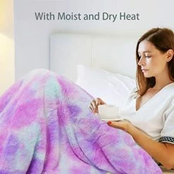 GOQO TOMO GOQOTOMO Electric Heated Blanket 50" X 60" Throw Wrap With 3 Heating Levels For Home Office Use Pink Tie Dye -Electric Blankets Sales 2022 51J08R0HUkL