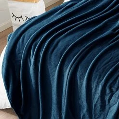 ONME Fleece Blanket, Full/Queen Size Blanket - Soft Lightweight Microfiber Cool Blanket For Sofa, Couch, Bed, Camping, Travel, 90"x90" Dark Blue -Electric Blankets Sales 2022 51JK44OKWuL