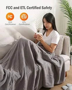 CURECURE Electric Blanket Twin Size 62 X 84 Inches, Heated Blanket With 4 Heating Levels And 9H Auto Shut Off, Fast Heat & ETL Certification, Home Office Use & Machine Washable -Electric Blankets Sales 2022 51JV8UgJtGL