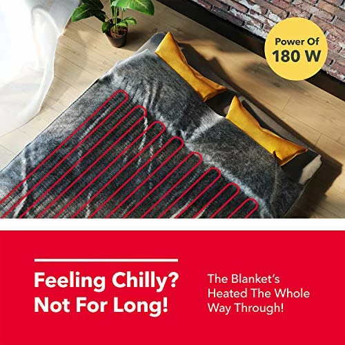 Vremi Electric Blanket - 62 X 84 Inches Twin Heated Blanket With 6 Heat And 8 Time Settings - Flannel Fleece - 20 Feet Long Cord, Backlit LCD Remote, Auto Shut Off, Machine Washable 7 Vremi Electric Blanket - 62 X 84 Inches Twin Heated Blanket With 6 Heat And 8 Time Settings - Flannel Fleece - 20 Feet Long Cord, Backlit LCD Remote, Auto Shut Off, Machine Washable - Image 5