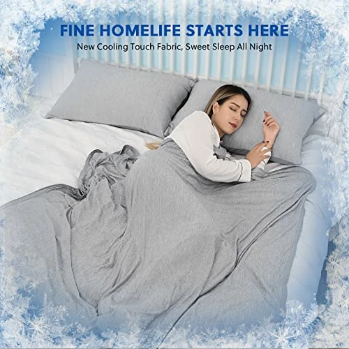HOMFINE Cooling Blankets For Hot Sleepers - Summer Blanket Thin Lightweight Breathable Soft Double Side Enhanced Cooling Blanket For Bed Couch Sofa, Keep Cool For Night Sweats (Grey, 60 X 80 Inches) 6 HOMFINE Cooling Blankets For Hot Sleepers - Summer Blanket Thin Lightweight Breathable Soft Double Side Enhanced Cooling Blanket For Bed Couch Sofa, Keep Cool For Night Sweats (Grey, 60 X 80 Inches) - Image 4