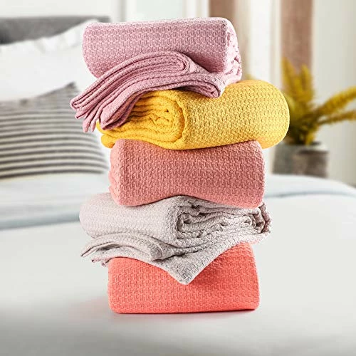 Elvana Home 100% Cotton Bed Blanket, Breathable Bed Blanket King Size, Cotton Thermal Blankets King, Perfect For Layering Any Bed For All Season, Charcoal Grey 8 Elvana Home 100% Cotton Bed Blanket, Breathable Bed Blanket King Size, Cotton Thermal Blankets King, Perfect For Layering Any Bed For All Season, Charcoal Grey - Image 6