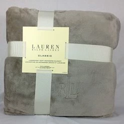 Lauren By Ralph Lauren Lauren Ralph Lauren Classic Taupe Gray 90 X 90 Inches Full / Queen Micromink Blanket