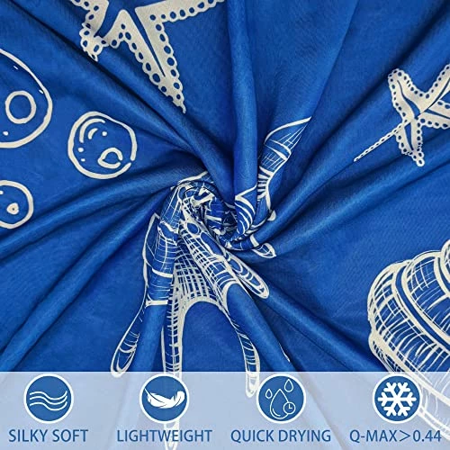 Hexagram Cooling Blanket With Double Sided Cool Effect, Full Size Cooling Blankets For Sleeping Night Sweats Hot Flash, Lightweight Summer Blanket Cold For Sleeping, 79"x86" ( Ocean Theme ) Coastal Blue 4 Hexagram Cooling Blanket With Double Sided Cool Effect, Full Size Cooling Blankets For Sleeping Night Sweats Hot Flash, Lightweight Summer Blanket Cold For Sleeping, 79"x86" ( Ocean Theme ) Coastal Blue - Image 2