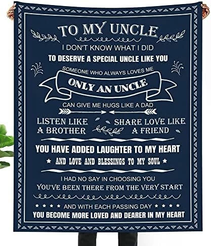 KCIWLOIZ Uncle Gifts Blanket Gift For Uncle From Niece Nephew Best Uncle Ever Blanket For Birthday Aniversary Thanksgiving Day 60''x50'' To New Dad 12 KCIWLOIZ Uncle Gifts Blanket Gift For Uncle From Niece Nephew Best Uncle Ever Blanket For Birthday Aniversary Thanksgiving Day 60''x50'' To New Dad - Image 10
