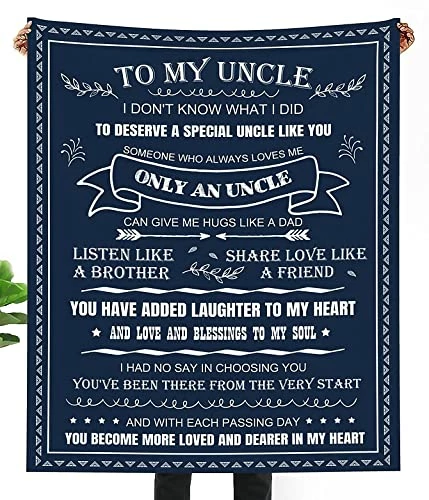 KCIWLOIZ Uncle Gifts Blanket Gift For Uncle From Niece Nephew Best Uncle Ever Blanket For Birthday Aniversary Thanksgiving Day 60''x50'' To New Dad 3 KCIWLOIZ Uncle Gifts Blanket Gift For Uncle From Niece Nephew Best Uncle Ever Blanket For Birthday Aniversary Thanksgiving Day 60''x50'' To New Dad