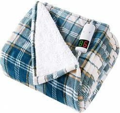 Greenoak Heated Electric Throw Blanket, 10 Heating Levels Electric Lap Thick Blankets For Adults, Soft Heat Electric Blanket Sherpa With 5-Position Timer, Machine Washable (50” X 62”,Blue Plaid) -Electric Blankets Sales 2022 51Kwxo8hlWL. AC