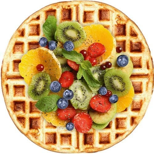 BATTILO HOME Interesting Steak Food Blanket, Funny Soft Large Flannel Gift Food Blankets For Adlts Pets Friends Couch Bed Sofa Travel, Diameter 71 Inch Flower Waffle 8 BATTILO HOME Interesting Steak Food Blanket, Funny Soft Large Flannel Gift Food Blankets For Adlts Pets Friends Couch Bed Sofa Travel, Diameter 71 Inch Flower Waffle - Image 6