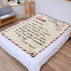 WSYEAR Blanket Best Gifts To My Wife From Husband, Wife Birthday Gift Ideas, I Love You Anniversary Flannel Blanket, Wife Blanket From Husband To Grandma -Electric Blankets Sales 2022 51L1G7HJxDS