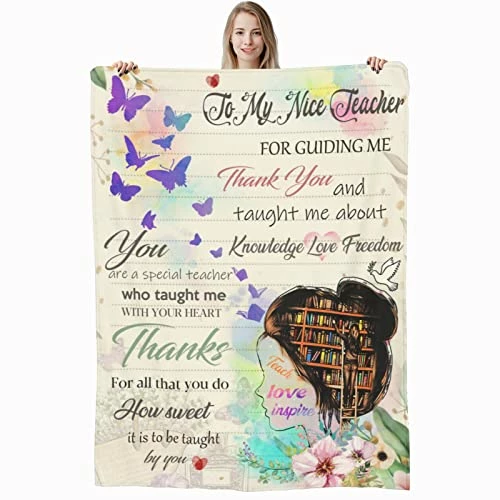 Dvtqtiqpa Teacher Blanket Gifts For Women - Lightweight Soft Blankets For Teacher Appreciation Teacher's Day Birthday Back To School Graduation Gift Ideas 60"X50" 3 Dvtqtiqpa Teacher Blanket Gifts For Women - Lightweight Soft Blankets For Teacher Appreciation Teacher's Day Birthday Back To School Graduation Gift Ideas 60"X50"