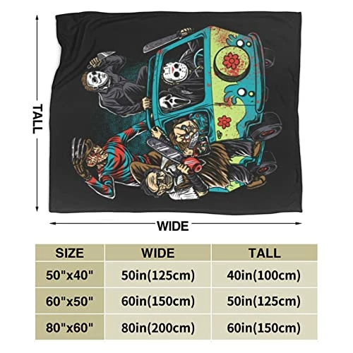 Juben Halloween Horror Movie Flannel Blanket Lightweight Cozy Air Conditioning Blanket Microfiber Soft Blankets Anti-Static Fuzzy Soft For Bed Couch Chair Living Room 50"X40" Horror-2 5 Juben Halloween Horror Movie Flannel Blanket Lightweight Cozy Air Conditioning Blanket Microfiber Soft Blankets Anti-Static Fuzzy Soft For Bed Couch Chair Living Room 50"X40" Horror-2 - Image 3