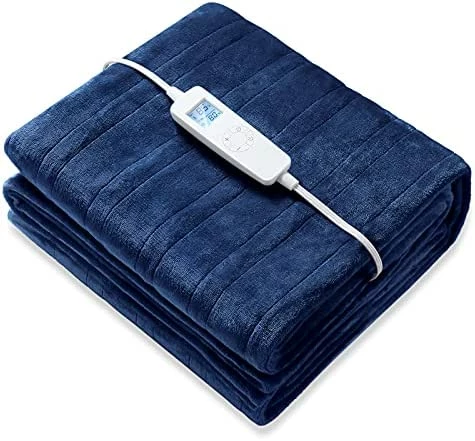FIGERM Electric Heated Throw Blanket Twin Size 62" X 84" | 6 Levels Fast Heating & Machine Washable | Full Body Warming Soft Flannel Bed Sofa Blankets With Auto-Off Overheating Protection 8H Timer | Blue 7 FIGERM Electric Heated Throw Blanket Twin Size 62" X 84" | 6 Levels Fast Heating & Machine Washable | Full Body Warming Soft Flannel Bed Sofa Blankets With Auto-Off Overheating Protection 8H Timer | Blue - Image 5