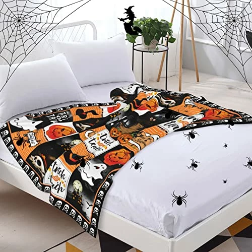 JOPJOLIW Halloween Ghost Blanket Ultra-Soft Flannel Blanket Pumpkin Lightweight Halloween Party Blankets For Bed Sofa Couch 60" X 50" -1 Pumpkin-1 6 JOPJOLIW Halloween Ghost Blanket Ultra-Soft Flannel Blanket Pumpkin Lightweight Halloween Party Blankets For Bed Sofa Couch 60" X 50" -1 Pumpkin-1 - Image 4