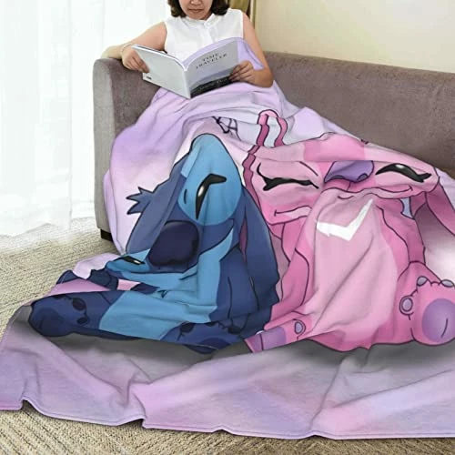 Gearbest Cute Cartoon Stitch Super Soft Flannel Throw Blanket For Bed, Living Room Sofa, Camping, Cold Travel For All Seasons 50"X40" Pink And Blue 3 Gearbest Cute Cartoon Stitch Super Soft Flannel Throw Blanket For Bed, Living Room Sofa, Camping, Cold Travel For All Seasons 50"X40" Pink And Blue