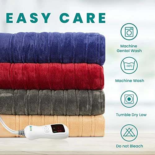 JinJeeo Heated Blanket Sherpa Electric Throw Blanket For Winter,6 Heat Settings Heating Blanket With 9hrs Timer Auto Shut Off,Home Couch,Machine Washable,50"x 60" Grey 6 JinJeeo Heated Blanket Sherpa Electric Throw Blanket For Winter,6 Heat Settings Heating Blanket With 9hrs Timer Auto Shut Off,Home Couch,Machine Washable,50"x 60" Grey - Image 4