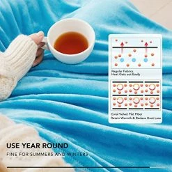 Deconovo Fleece Blanket Twin Blanket - Soft Lightweight Plush Cozy Twin Blankets For Bed, Sofa, Couch, Travel, Camping, 60x80 Inches, Teal