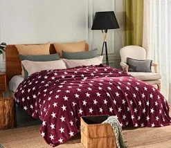 Plush Blanket King Size (90" X 102"), JML 300GSM Super Soft Warm Printed Flannel Fleece Blanket For Couch And Sofa, Purple Floral Star Red 24 Plush Blanket King Size (90" X 102"), JML 300GSM Super Soft Warm Printed Flannel Fleece Blanket For Couch And Sofa, Purple Floral Star Red -Electric Blankets Sales 2022 51NdNC 3IKL. AC