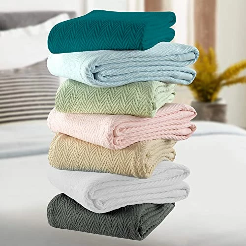 LAMANNI Luxury Thermal Cotton Blankets - Soft, Cozy, Breathable Bed Blanket For Couch Or Bed - All Season (Teal, King) 7 LAMANNI Luxury Thermal Cotton Blankets - Soft, Cozy, Breathable Bed Blanket For Couch Or Bed - All Season (Teal, King) - Image 5