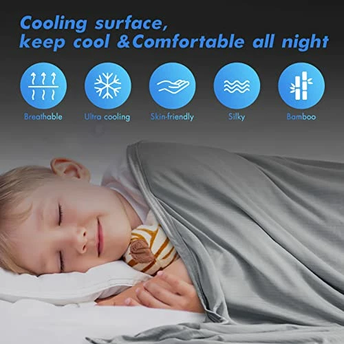 MIULEE Cooling Blanket Lightweight Breathable Summer Blanket Absorbs Heat Keep Cool, Japanese Q-Max>0.43 Cooling Fiber, Bamboo Blankets For Hot Sleepers Night Sweats Twin/Full Size 60" X 80"(Grey) 4 MIULEE Cooling Blanket Lightweight Breathable Summer Blanket Absorbs Heat Keep Cool, Japanese Q-Max>0.43 Cooling Fiber, Bamboo Blankets For Hot Sleepers Night Sweats Twin/Full Size 60" X 80"(Grey) - Image 2