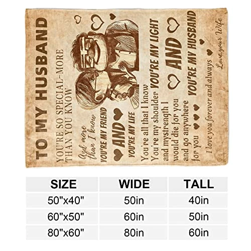 BMPUDERY Gifts For Husband Blanket From Wife I Love You Wedding Anniversary Birthday Christmas Valentine's Father's Day Blankets Romantic Present Gift For Him (60x50inch) 5 BMPUDERY Gifts For Husband Blanket From Wife I Love You Wedding Anniversary Birthday Christmas Valentine's Father's Day Blankets Romantic Present Gift For Him (60x50inch) - Image 3