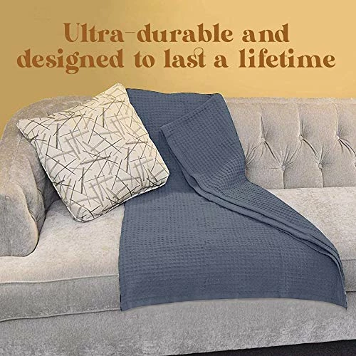 Jmr Usa Inc. JMR 100% Cotton Twin Blanket-Waffle Weave Hotel Throw Blankets Great For All Seasons Upgrade Your Home Decor With Hypoallergenic Soft Quilt For Bed, Couch & Sofa (Blue, Twin 66 X 90) 7 Jmr Usa Inc. JMR 100% Cotton Twin Blanket-Waffle Weave Hotel Throw Blankets Great For All Seasons Upgrade Your Home Decor With Hypoallergenic Soft Quilt For Bed, Couch & Sofa (Blue, Twin 66 X 90) - Image 5