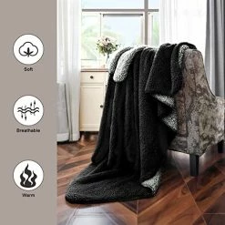 LAGHCAT Sherpa Blanket, Fuzzy Fluffy Cozy Soft Microfiber Double Side Sherpa Fleece Blanket, Fleece Flannel Plush Twin Size Blanket Suitable For Couch Bed, Sofa, Chair. (Black) -Electric Blankets Sales 2022 51OWWcwQVZL