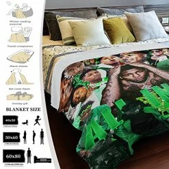 QNDYH Hip Hop Theme Blanket Flannel Blankets Ultra-Soft Warm Air Conditioning Nap Blankets 50"x40" Green -Electric Blankets Sales 2022 51PrYEEyxRL