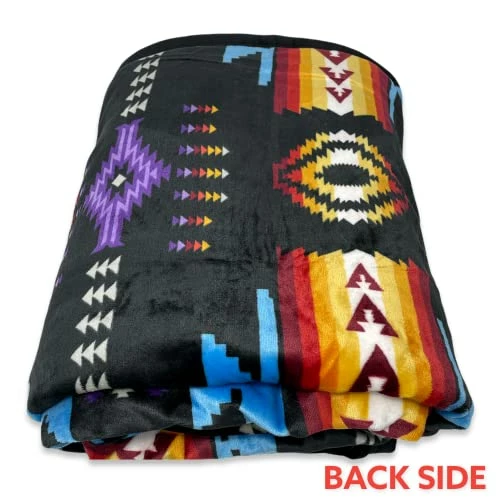 SVT, Nu Trendz Southwest Design Navajo Print Queen Size Reversible Black - Grey 7 SVT, Nu Trendz Southwest Design Navajo Print Queen Size Reversible Black - Grey - Image 5