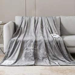 Reaks Heated Blanket Full Size 72" X 84", Electric Blanket With 4 Heating Levels & 10 Hours Auto Off, ETL Certified, Machine Washable, Soft Grey Flannel Fast Heating Blanket -Electric Blankets Sales 2022 51QVKWQXoTL. AC