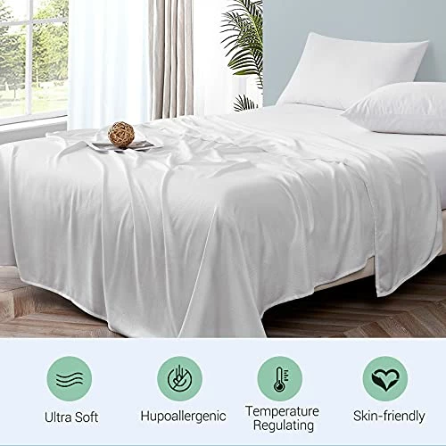 Elegear 100% Bamboo Cooling Blanket For Hot Sleepers, Absorbs Heat To Keep Cool, Ultra-Cool Breathable Summer Blanket, Twin/Full Size Super Soft Lightweight Blanket For All-Season Uses, 59"x79", White Bamboo-grey 6 Elegear 100% Bamboo Cooling Blanket For Hot Sleepers, Absorbs Heat To Keep Cool, Ultra-Cool Breathable Summer Blanket, Twin/Full Size Super Soft Lightweight Blanket For All-Season Uses, 59"x79", White Bamboo-grey - Image 4