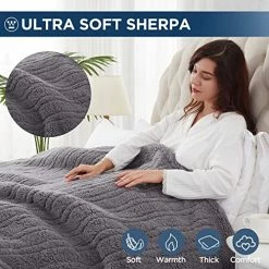 Westinghouse Electric Blanket Full Size, Soft Plush Sherpa Heated Blanket With 10 Heating Levels & 1-12 Hours Auto-Off, Machine Washable, 62x84 Inches, Darkgrey 19 Westinghouse Electric Blanket Full Size, Soft Plush Sherpa Heated Blanket With 10 Heating Levels & 1-12 Hours Auto-Off, Machine Washable, 62x84 Inches, Darkgrey -Electric Blankets Sales 2022 51QYCwvPrXL