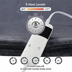 CYMULA Heated Blanket, Electric Blanket, Heating Blanket Twin Size, Electric Blanket With 10 Heating Levels & 8 Hours Auto Off, Machine Washable, ETL Certified, Dark Grey 62"x84" Gray -Electric Blankets Sales 2022 51QcvavCZSL