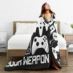 Boutique 9 Your Weapon Gamer Gaming Ultra Soft Flannel Blankets For Living Room Bedroom Couch Sofa Chair Office Car (Your Weapon Gamer Gaming, 80"x60") -Electric Blankets Sales 2022 51QfDuuSAVL