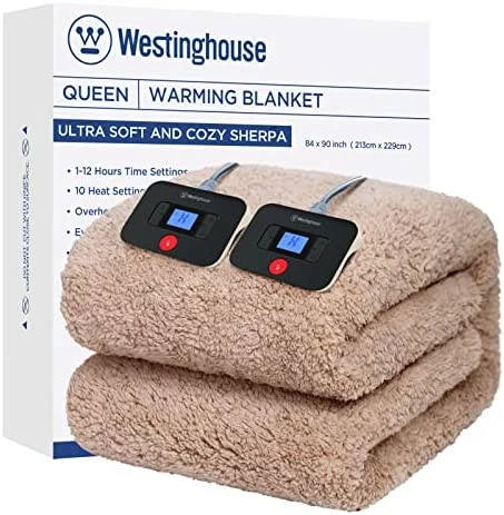 Westinghouse Electric Blanket Full Size, Soft Plush Sherpa Heated Blanket With 10 Heating Levels & 1-12 Hours Auto-Off, Machine Washable, 62x84 Inches, Darkgrey 14 Westinghouse Electric Blanket Full Size, Soft Plush Sherpa Heated Blanket With 10 Heating Levels & 1-12 Hours Auto-Off, Machine Washable, 62x84 Inches, Darkgrey - Image 12