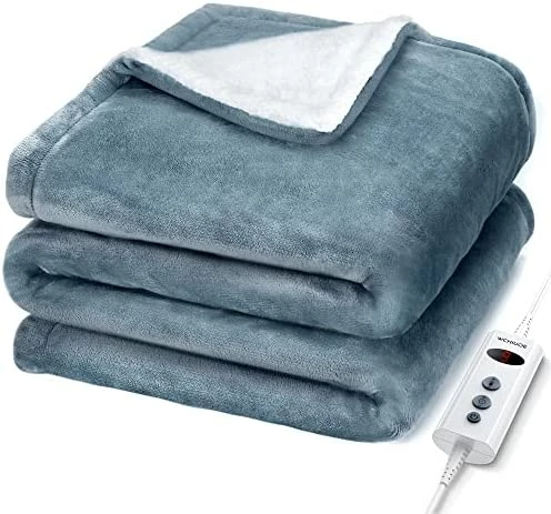 Wchiuoe Heated Blanket, Electric Blanket Throw With 10 Heating Levels, 9H Auto Off, Machine Washable, Soft Flannel Sherpa, Fast Heating Blankets For Bedroom Office Couch (50"x60") Blue 5 Wchiuoe Heated Blanket, Electric Blanket Throw With 10 Heating Levels, 9H Auto Off, Machine Washable, Soft Flannel Sherpa, Fast Heating Blankets For Bedroom Office Couch (50"x60") Blue - Image 3