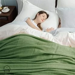 Cozy Home Collection Luxurious Combed Cotton Waffle Weave Super Soft, Cozy Warm, Breathable, Stylish, All Season Thermal Blankets Twin/Full/Queen/King (Green, King) 20 Cozy Home Collection Luxurious Combed Cotton Waffle Weave Super Soft, Cozy Warm, Breathable, Stylish, All Season Thermal Blankets Twin/Full/Queen/King (Green, King) -Electric Blankets Sales 2022 51R3Z3KUQSL