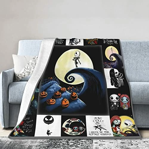 Guvaola Halloween Flannel Fleece Blanket, Air Conditioning Blanket,All-Season Velvet Blanket For Bed,Sofa,Car 50"x40" White10 10 Guvaola Halloween Flannel Fleece Blanket, Air Conditioning Blanket,All-Season Velvet Blanket For Bed,Sofa,Car 50"x40" White10 - Image 8