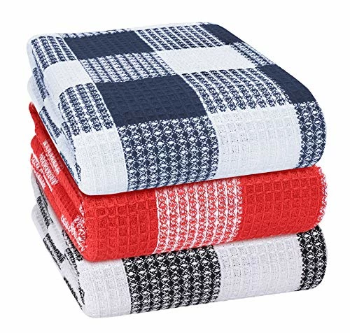 Ramanta Home Soft Premium Cotton Thermal Blanket In Buffalo Check Waffle Weave King Blackwhite,All Season Blanket,Breathable Cotton Blanket,Light Weight Blanket,Perfect For Layering Any Bed-Provides Comfort Black/white 6 Ramanta Home Soft Premium Cotton Thermal Blanket In Buffalo Check Waffle Weave King Blackwhite,All Season Blanket,Breathable Cotton Blanket,Light Weight Blanket,Perfect For Layering Any Bed-Provides Comfort Black/white - Image 4