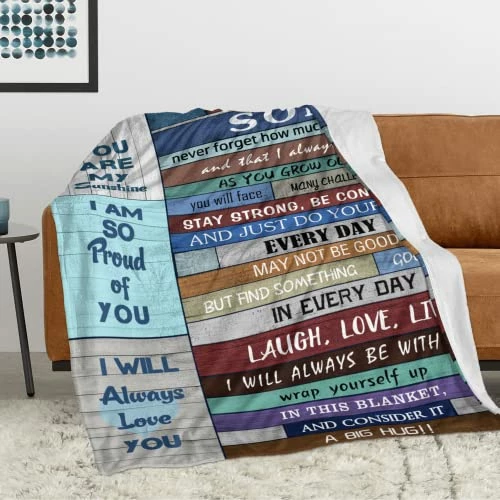 Zolumy To My Son Gifts, Gift For Son, Blanket Gifts For Grown Son From Mom, College Graduation Gifts For A Son, Son Gifts From Father, Son In Law, Stepson, Bonus Son Gift Birthday Christmas 60x50in 4 Zolumy To My Son Gifts, Gift For Son, Blanket Gifts For Grown Son From Mom, College Graduation Gifts For A Son, Son Gifts From Father, Son In Law, Stepson, Bonus Son Gift Birthday Christmas 60x50in - Image 2