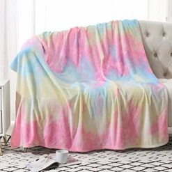 Jekeno Blanket Rainbow Colors Smooth Soft Blanket For Sofa Chair Bed Office Travelling Camping For Kids Adults 50"x60" -Electric Blankets Sales 2022 51SX8dZxZGL. AC