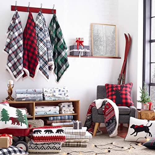 Eddie Bauer - Twin Blanket, Reversible Sherpa Fleece Bedding, Super Soft Plush Home Decor (Classic Fair Isle Black, Twin) Kettle Falls Grey/white 7 Eddie Bauer - Twin Blanket, Reversible Sherpa Fleece Bedding, Super Soft Plush Home Decor (Classic Fair Isle Black, Twin) Kettle Falls Grey/white - Image 5