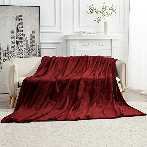 Mooreeke Fleece Bedding Blanket King Size Red 350 GSM Warm Soft Thick Large Red Fleece Throw Blankets For Bed,90x108 Inches Navy Blue 7 Mooreeke Fleece Bedding Blanket King Size Red 350 GSM Warm Soft Thick Large Red Fleece Throw Blankets For Bed,90x108 Inches Navy Blue - Image 5