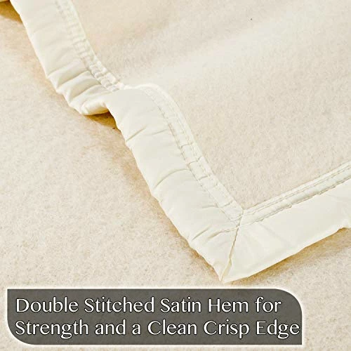 Poyet Motte Made In France Poyet Motte Aubisque 500GSM Heavyweight 100-Percent Wool Blanket (Full/Queen, Natural) 8 Poyet Motte Made In France Poyet Motte Aubisque 500GSM Heavyweight 100-Percent Wool Blanket (Full/Queen, Natural) - Image 6